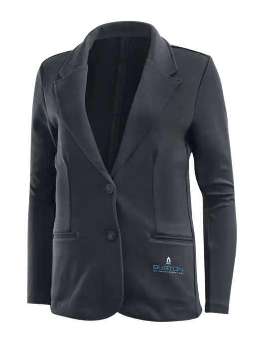 Charcoal Grey Womens Knit Blazer w/Burton Oil Logo