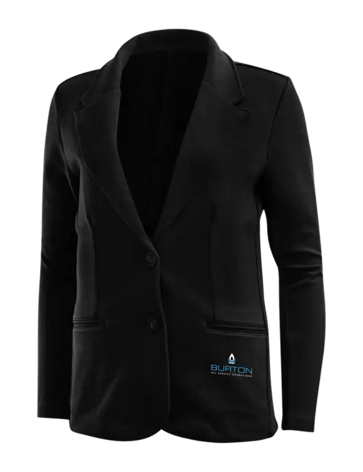Black Womens Knit Blazer w/Burton Oil Logo