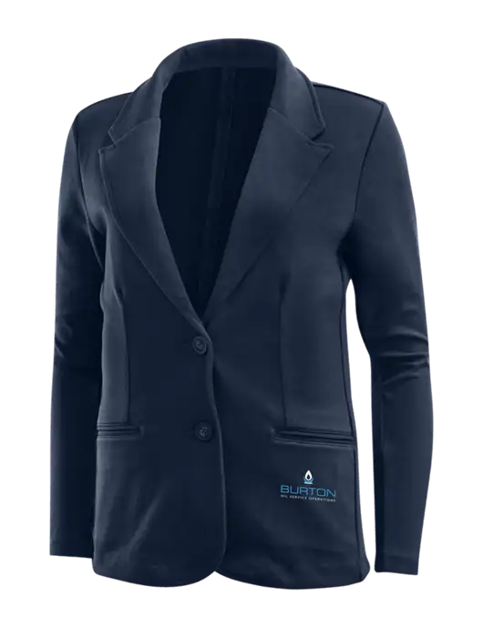Deep Navy Womens Knit Blazer w/Burton Oil Logo