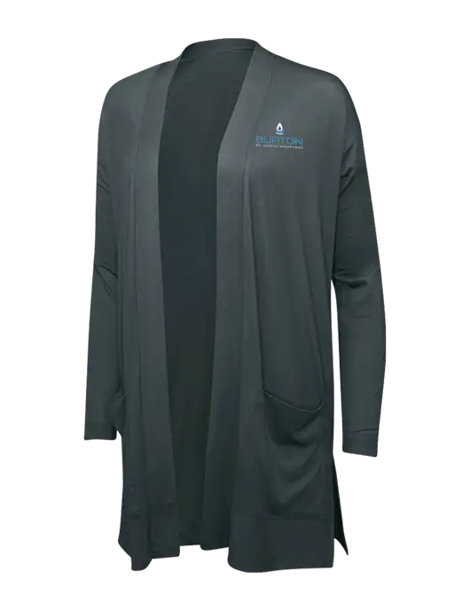 Smoke Grey Womens Concept Long Pocket Cardigan w/Burton Oil Logo