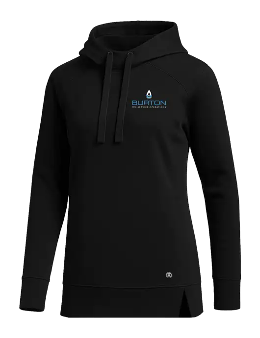 OGIO Black Womens Luuma Pullover Fleece Hoodie w/Burton Oil Logo