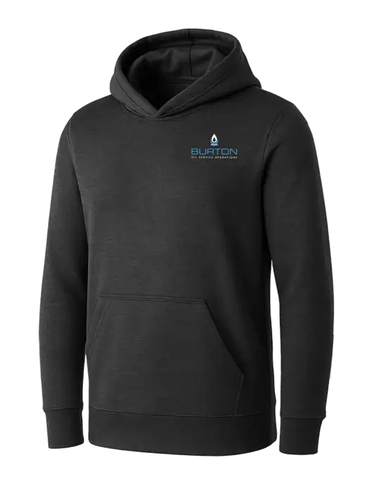 Womens Dark Grey Heather Core Fleece Pullover Hooded Sweatshirt w/Burton Oil Logo