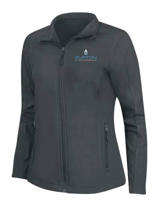 Charcoal Grey Womens Core Soft Shell Jacket w/Burton Oil Logo