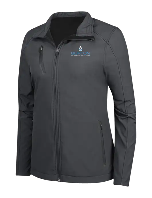 Dark Grey Womens Welded Softshell Jacket w/Burton Oil Logo