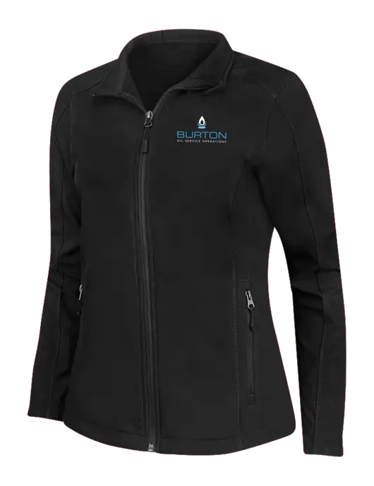 Black Womens Core Soft Shell Jacket w/Burton Oil Logo