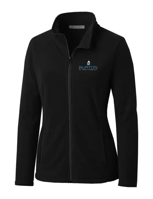 Black Womens Microfleece Jacket w/Burton Oil Logo