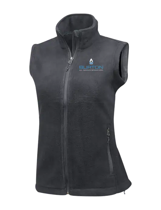 Medium Grey Womens Fleece Vest w/Burton Oil Logo