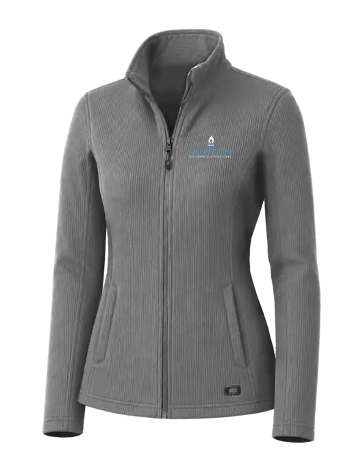 OGIO Medium Grey Womens Grit Fleece Jacket w/Burton Oil Logo