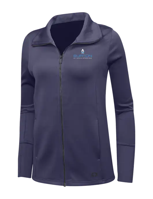 OGIO Navy Womens Endurance Modern Performance Full-Zip w/Burton Oil Logo