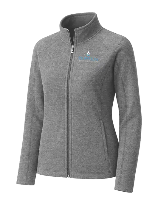 Medium Grey Womens Heather Microfleece Full-Zip Jacket w/Burton Oil Logo