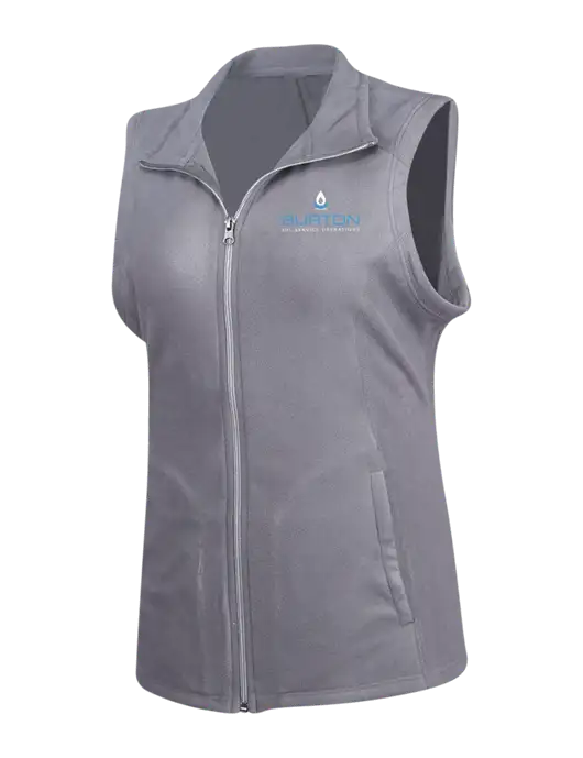 Medium Grey Womens Microfleece Vest w/Burton Oil Logo