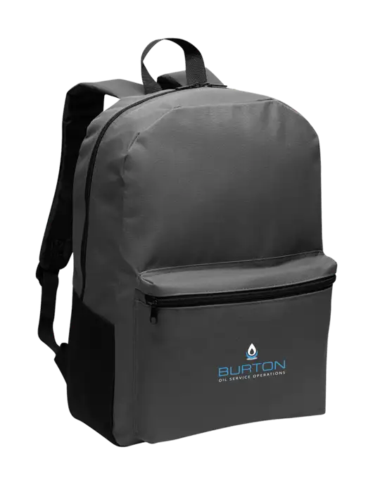 Casual Dark Charcoal Lightweight Laptop Backpack w/Burton Oil Logo