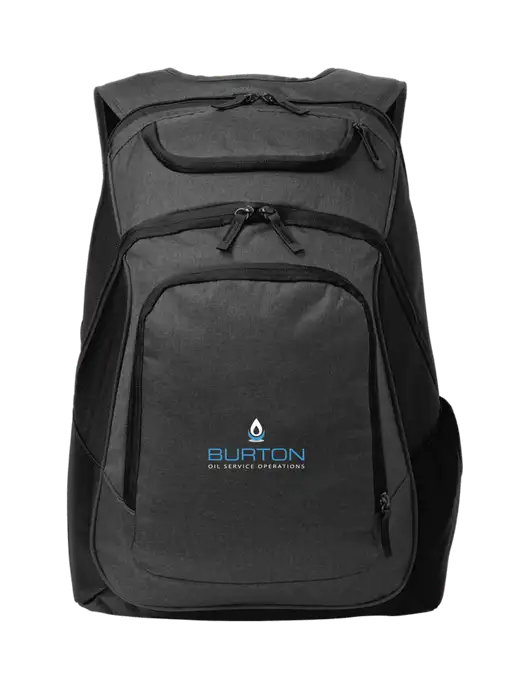 Executive Graphite Heather/Black Laptop Backpack w/Burton Oil Logo