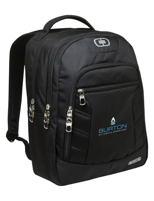 OGIO Black/Silver Colton Laptop Backpack
 w/Burton Oil Logo