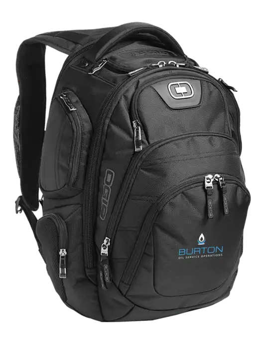 OGIO Black Stratagem Laptop Backpack w/Burton Oil Logo