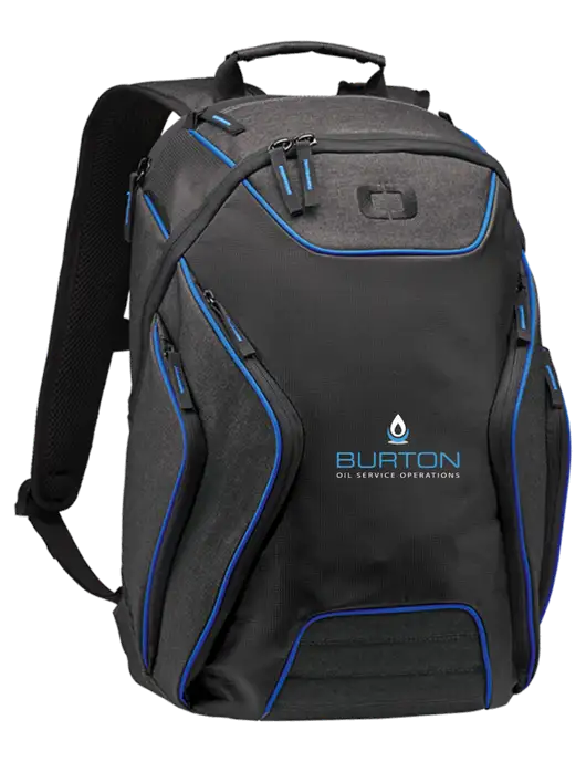 OGIO Royal Blue/Heather Grey Hatch Laptop Backpack
 w/Burton Oil Logo