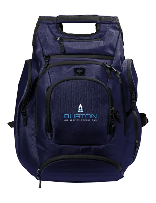 OGIO Navy Metro Ballistic Laptop Backpack w/Burton Oil Logo