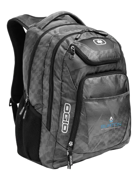 OGIO Race Day Silver Excelsior Laptop Backpack w/Burton Oil Logo