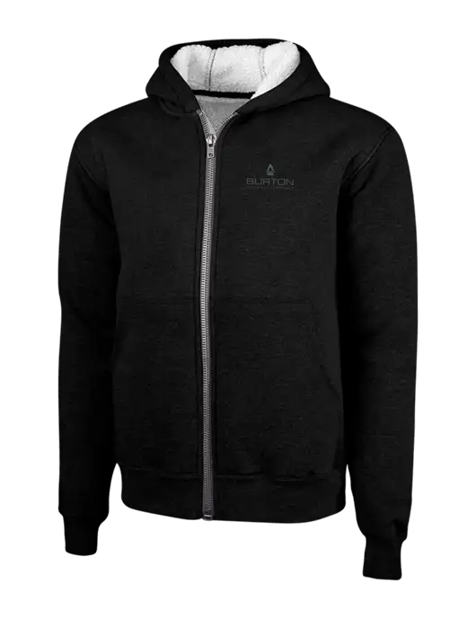 Cornerstone Black Heavyweight Sherpa Lined Hooded Fleece Jacket w/Burton Oil Logo