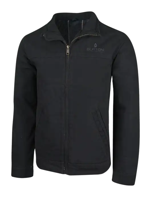 Cornerstone Black Washed Duck Cloth Flannel Lined Work Jacket w/Burton Oil Logo