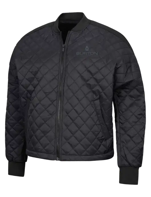 Mercer+Mettle Black Womens Boxy Quilted Jacket w/Burton Oil Logo